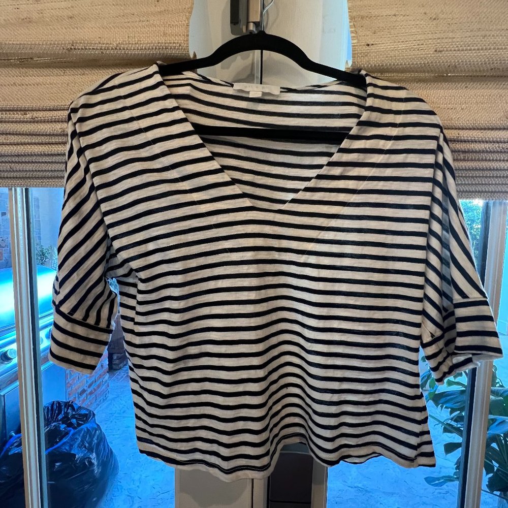 Eri and Ali (Anthropologie) V-Neck Striped T-Shirt
